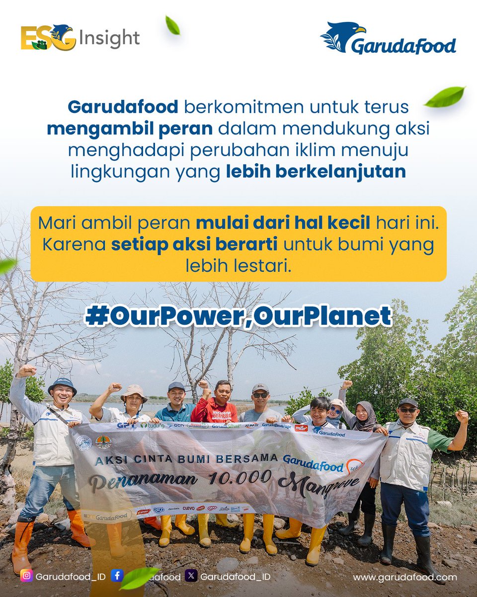 GarudaFood_ID's tweet image. Hari Bumi mengingatkan kita: krisis iklim berdampak pada semua manusia &amp;amp; alam, hari ini juga. 
Mulai dari langkah kecil, bersama kita bisa jaga masa depan berkelanjutan.
Our Power, Our Planet. Setiap aksi berarti.

#EarthDay2026 #OurPowerOurPlanet #ClimateChange #Sustainability