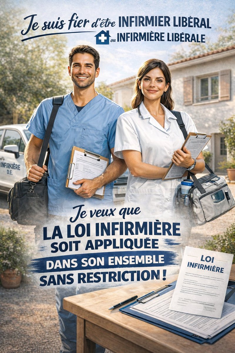 Fier d’être infirmier ou infirmière libérale 💙
Un métier essentiel au quotidien… mais la loi de juin 2025 censée faire évoluer notre profession reste sans application concrète.
La reconnaissance ne doit pas rester théorique.

#InfirmierLiberal #Sante #Soignants #Loi2025