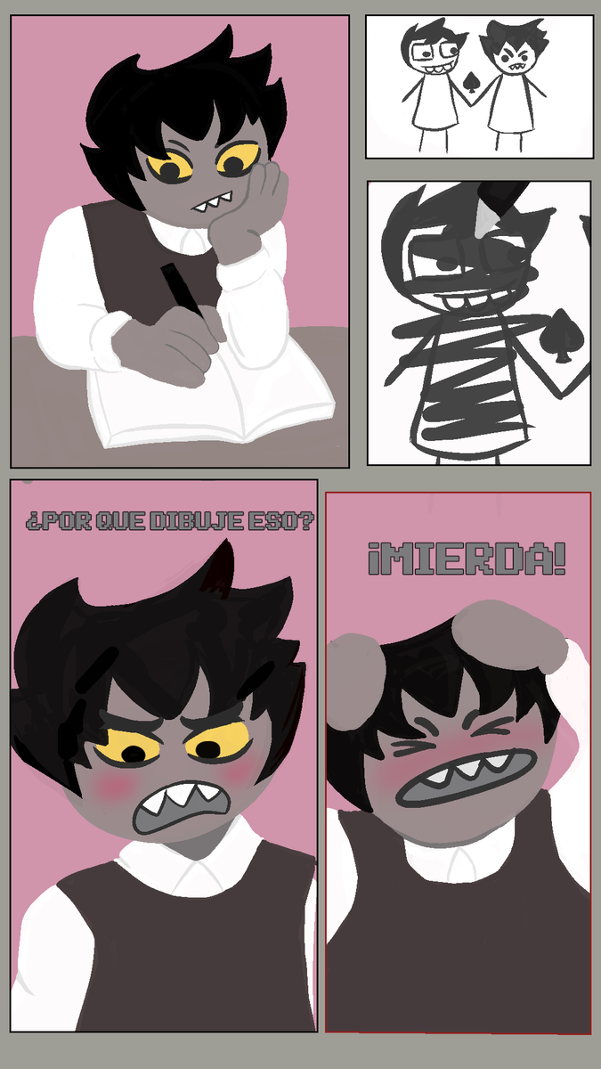 HomestukHs's tweet photo. pequeño comic 
#HsHs #Homestuck #homestuckfanart #homestuckhighschool #HomestuckHS #karkatvantas https://t.co/75PyFqozdz