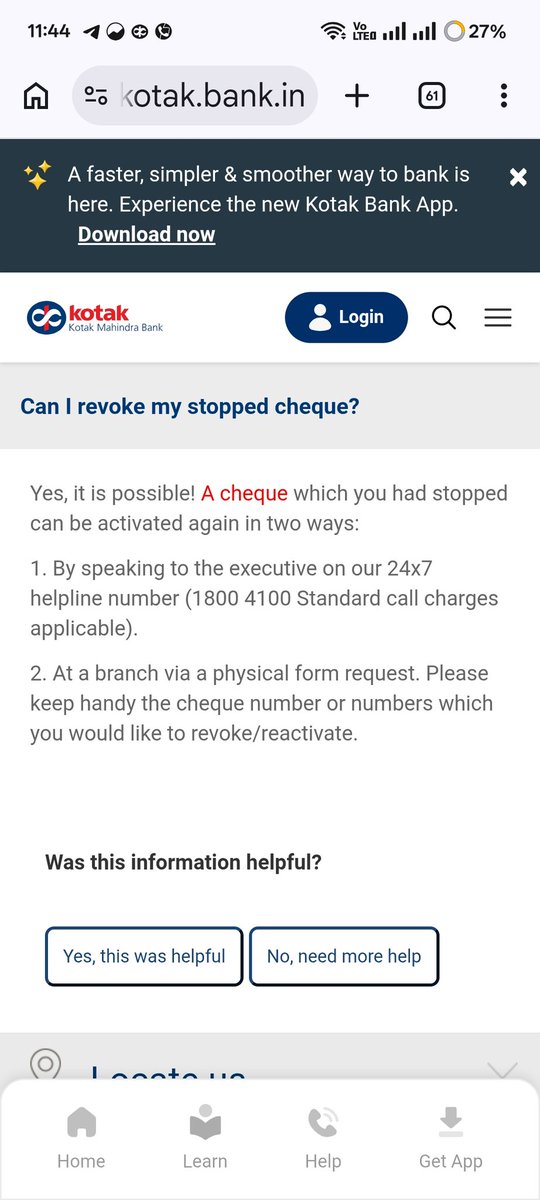 LikithChawan's tweet photo. Tqsm i talked to ur team..but they are not supporting me in reactivate cheque..they r telling it's not possible...pls slove my problem @KotakBankLtd @udaykotak @indSupremeCourt @consumercourtin @RBI 
I need fast response https://t.co/alG0gh2rcH