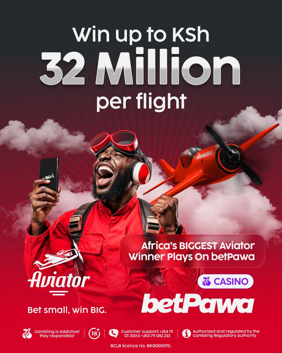 betPawa_KE's tweet image. Africa's biggest Aviator winners play on betPawa. 🏆 Win up to KSh32 million per flight. Bet small, win BIG. ✈️ 

👉🏿 bit.ly/3VphxUt

#Aviator #betPawa #WinBig