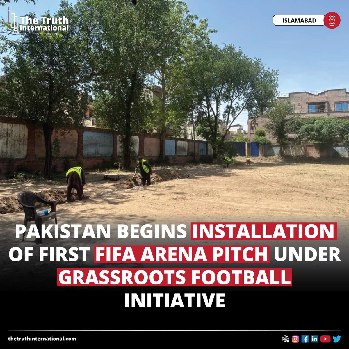 ttimagazine's tweet image. Pakistan begins installation of first FIFA Arena pitch under grassroots football initiative

FIND MORE: thetruthinternational.com/pakistan-begin…

#Pakistan #installation #FIFAArena #pitch #grassroots #football #initiative #Islamabad #TTI