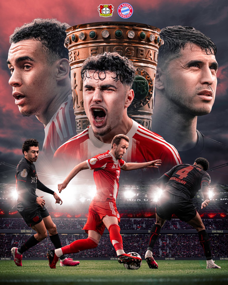 FCBayern's tweet image. 🏆 𝐃𝐅𝐁-𝐏𝐨𝐤𝐚𝐥-𝐇𝐚𝐥𝐛𝐟𝐢𝐧𝐚𝐥𝐞 🏆

Alles geben für Berlin! 🔴⚪

#Packmas heute in Leverkusen 💪