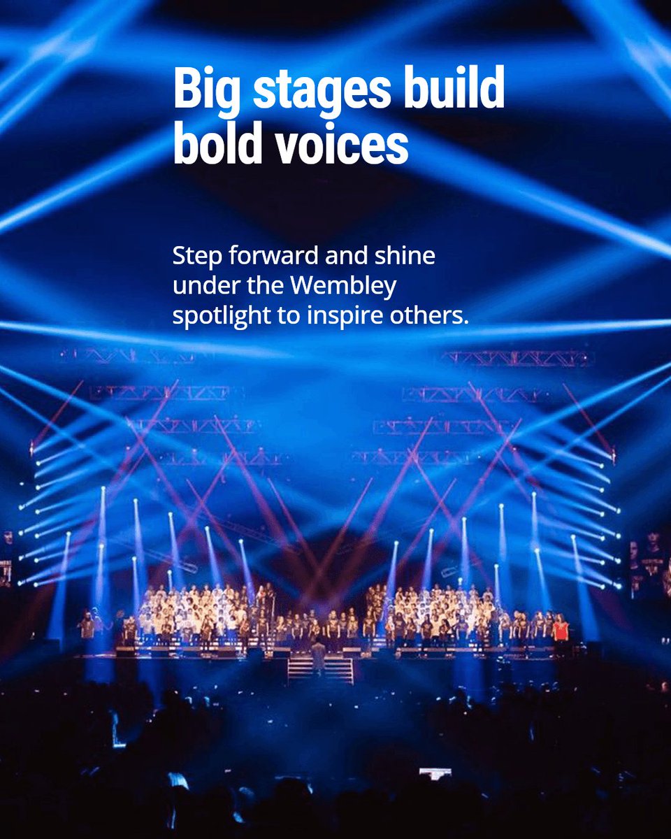 VIAM01's tweet image. Big venues like Wembley give pupils the chance to step forward, build confidence, and shine under the spotlight. These moments encourage young voices to grow and inspire others. voiceinamillion.com/register-schoo… #singing #choirs #schooltrip