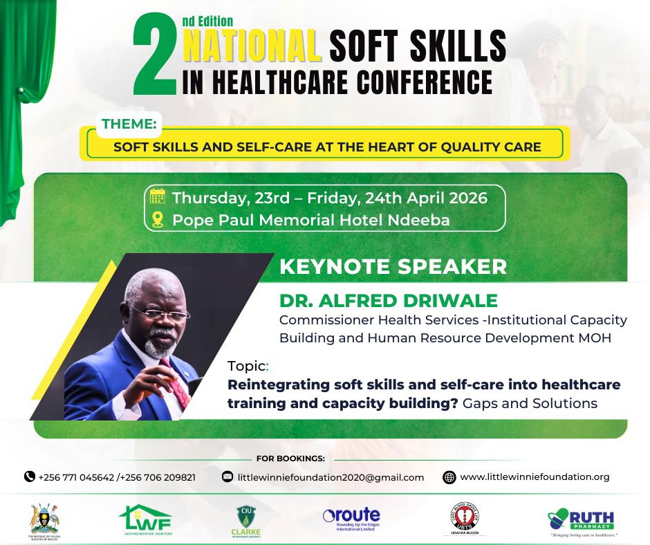 CIUuga's tweet image. Join CIU &amp;amp; @LittleWinnieFo2 for the 2nd National Soft Skills in Healthcare Conference! Focusing on self-care, assertive communication, and provider well-being to elevate medical excellence.

📅 April 23-24
 📍 Pope Paul Memorial Hotel
#CIU #Lead #Innovate #Transform