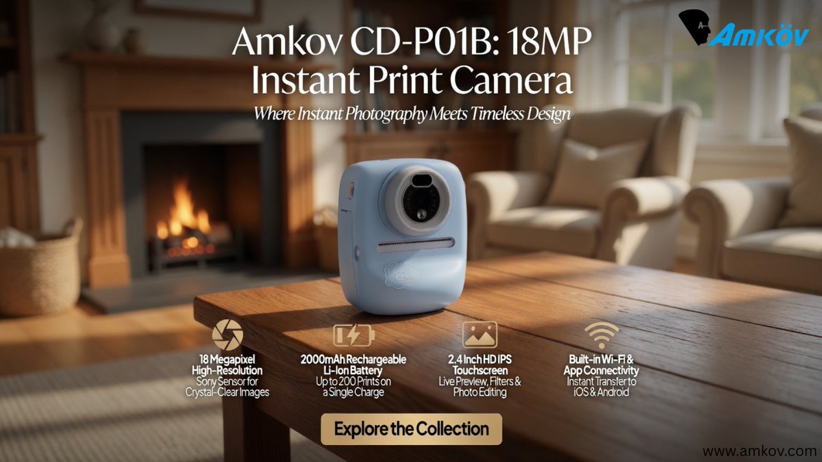 Amkovery's tweet image. Transform your business with the Amkov CD-P01B Instant Print Camera! Capture stunning 18MP photos and print them instantly to create memorable experiences, encourage social sharing, and drive customer interaction.
#B2B #InstantPrint #BrandExperience #Amkov #TechForBusiness #Print