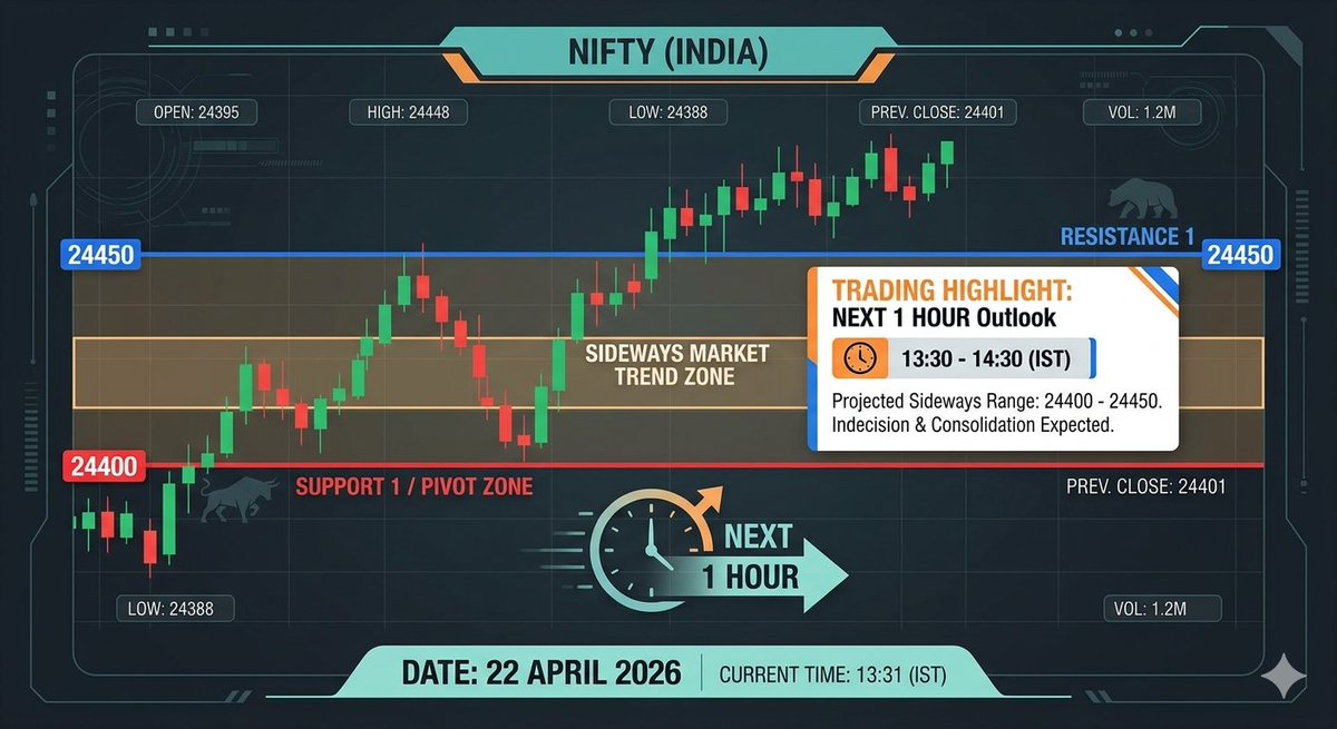 VishalPushap's tweet photo. Traders should look for scalp opportunities or wait for a decisive breakout above or breakdown below these levels before initiating fresh directional positions.
Resistance: 24,450
Support: 24,400
​#Nifty50 #StockMarket #TradingAlert #NiftyRange #TechnicalAnalysis #NSE https://t.co/QJU4SnHFYs