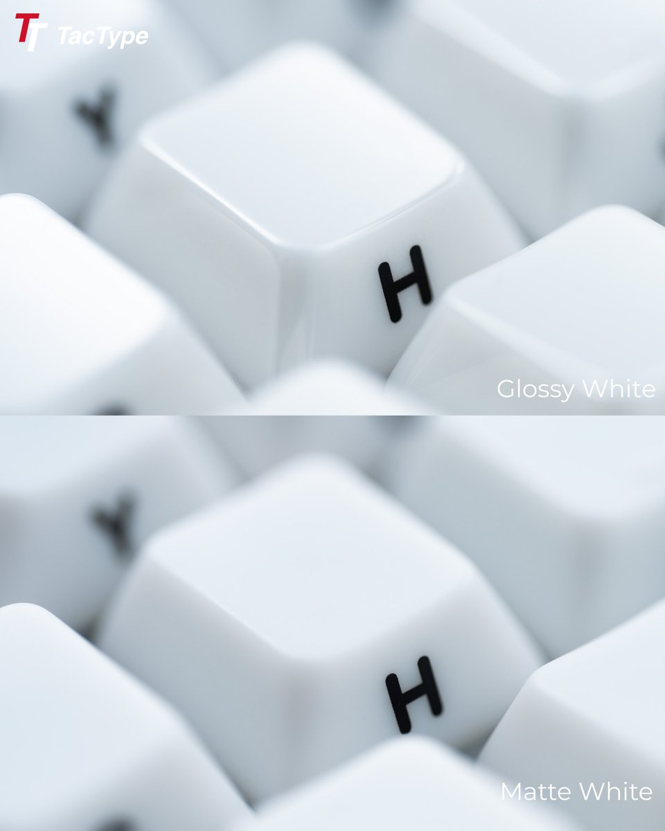 STactype's tweet photo. Experience two unique textures in both sleek white and cool black. ⚪ ⚫
The glossy finish radiates elegant shine, while the matte texture delivers a secure, comfortable grip. Which one’s your type? 🤔

#tactype #ceramickeycaps https://t.co/2CXvCKngkS