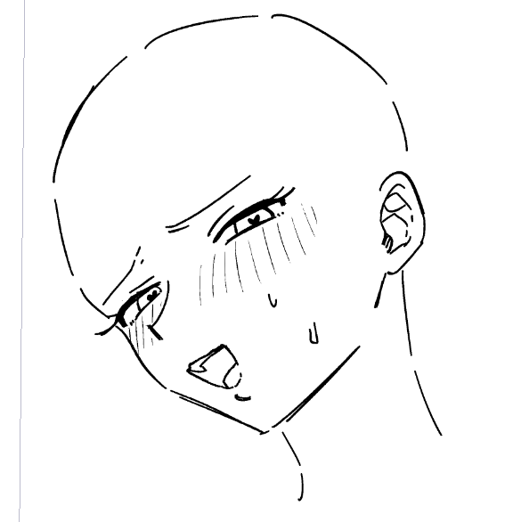 この顔可愛く描けたと思う 