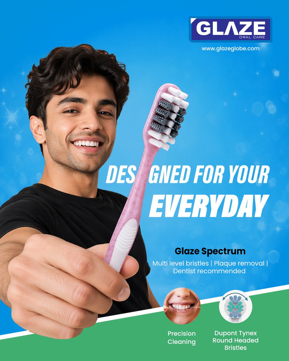 glazeglobe's tweet image. Designed for your everyday smile. ✨🦷
Glaze Spectrum for precise, effective cleaning.

#GlazeOralCare #HealthySmile #OralHygiene #GlazeSpectrum