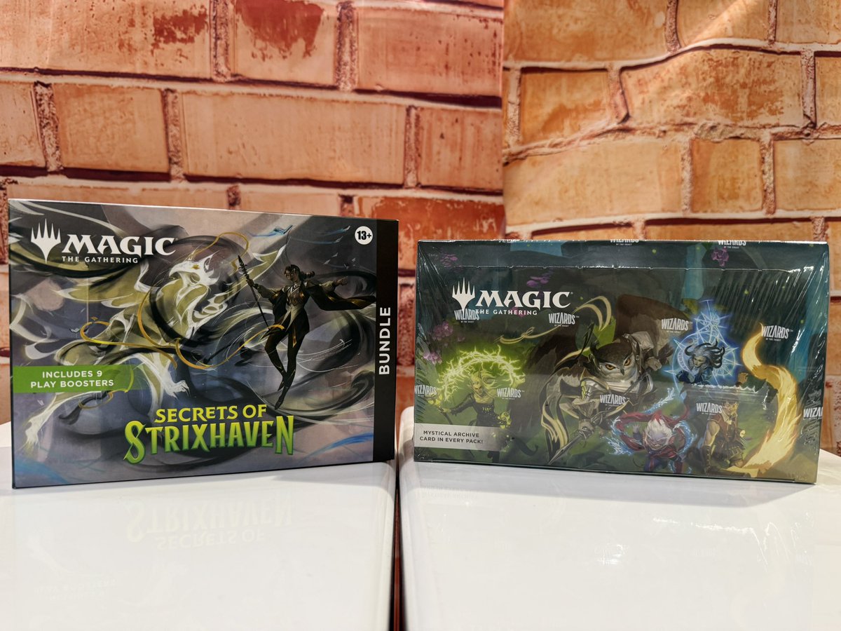 【入荷情報】

✨ マジックザギャザリング
ストリクスヘイヴンの秘密　Bundle 英語版
ストリクスヘイヴンの秘密PLAY BOOSTERS 英語版

入荷しております！😎

スタッフ一同
心よりご来店お待ちしております！🙇‍♀️🙇