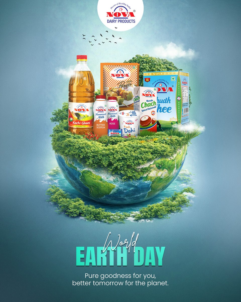 novadairy's tweet photo. Prakriti ki shuddhtha, Nova ka vaada.
#WorldEarthDay #NovaDairy #SustainableLiving #PureGoodness #EarthDay2026 https://t.co/miaKIPJSWI