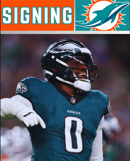 NFL_Alerts_1's tweet image. The #Dolphins are signing former #Eagles DE Josh Uche to a 1-year deal