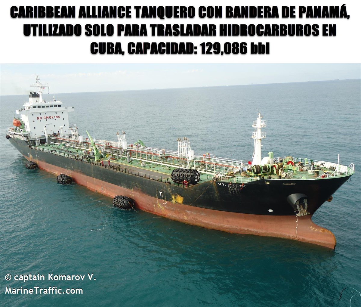 FlconEYES's tweet image. CARIBBEAN ALLIANCE 9359923 Tanquero rentado que opera para el régimen de #Cuba controlado por el
@PartidoPCC

Más #diésel ruso a #Moa para la minería China del #Cobalto y #Niquel
#SantiagodeCuba-#Moa

#Now #Cuba #AIS #cubarcos #22Abr