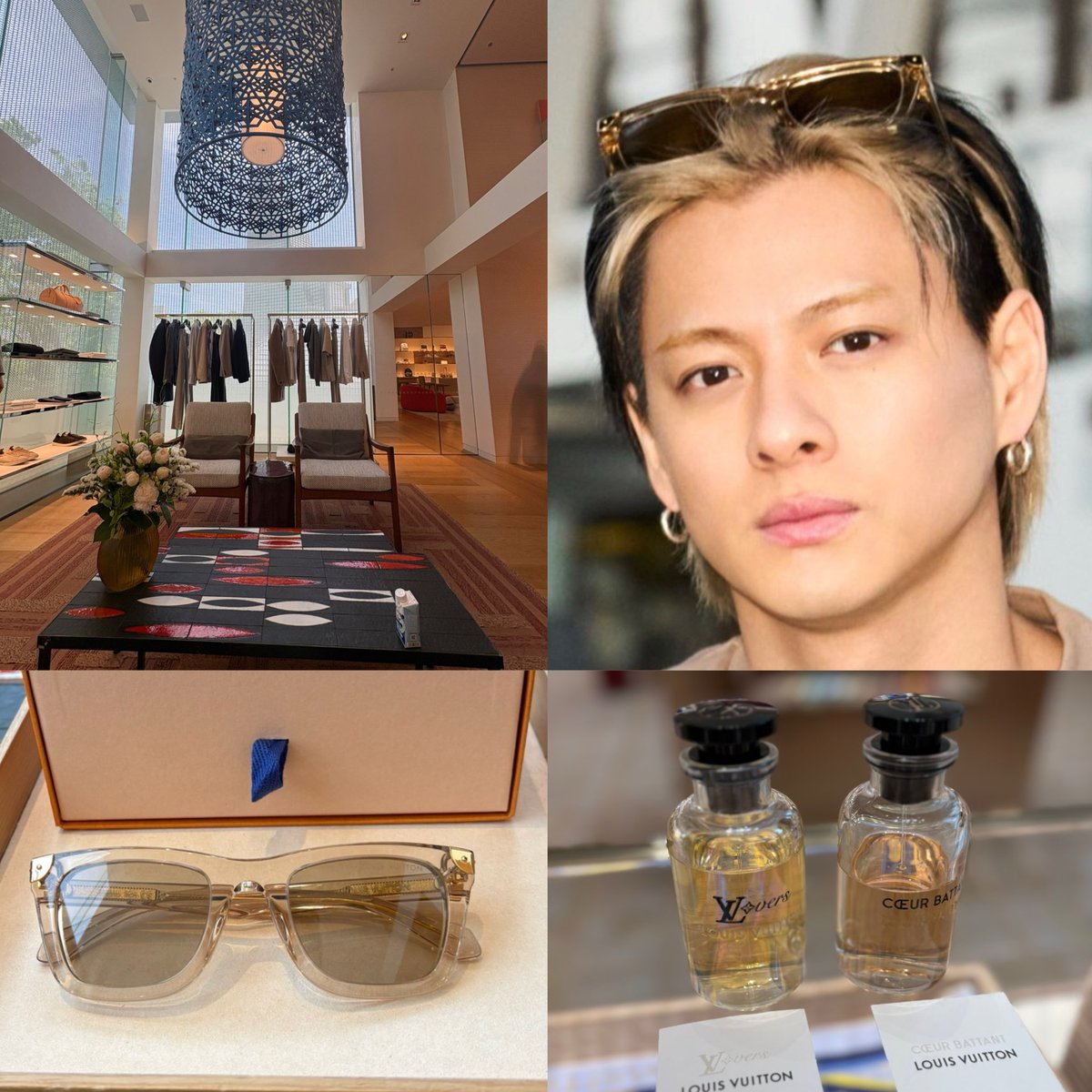 ilys_hitomin_s's tweet image. 私のライフスタイルに欠かせない🕶️
違う🕶️を見に行ったのにディスプレイされていたこちら🕶️もしかして…空港コーデの…調べてもらったらやっぱり🤭かけてみたら一番ピッタリで迷わず決めてしまった🤣🤣🤣

香りもチェック💕
どちらも素敵で迷う*:..｡♡

#LouisVuitton 
#サングラス
#平野紫耀