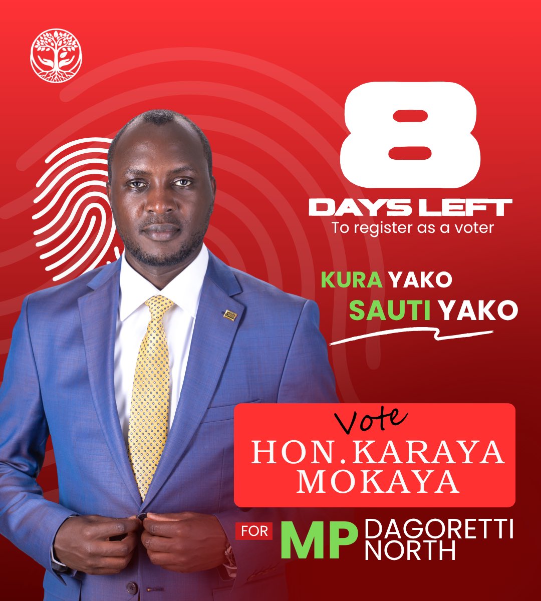 Karayamokaya's tweet image. 8 days to go. Dagoretti North, this is the moment to act. Every polling station is open from 8AM to 5PM take that step and register. Your vote is your voice, and together we are shaping a better future. #TukoKadi #KarayaNaMboka #goviral #LindaMwananchi #kenya