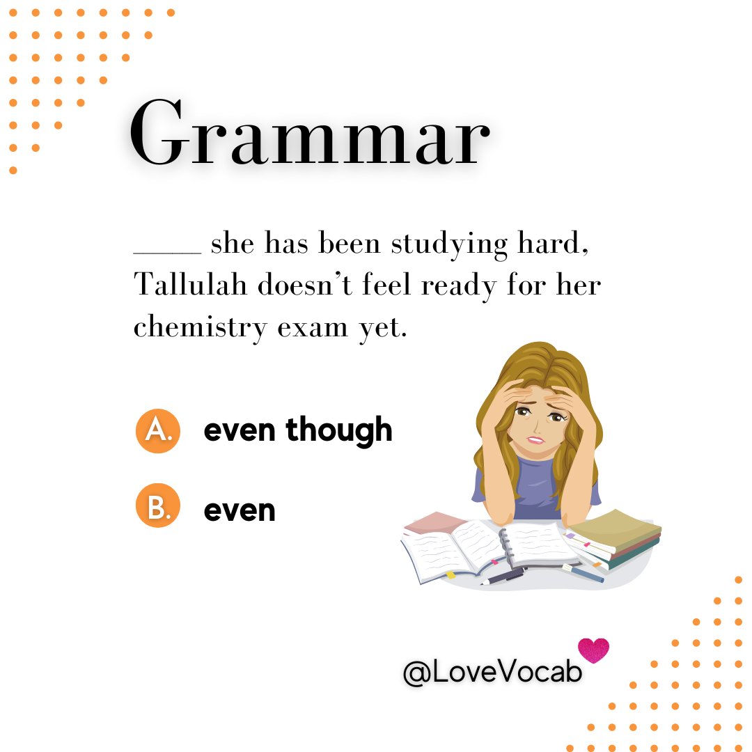 lovevocab's tweet image. What's the answer?

#English #Grammar #DEK69