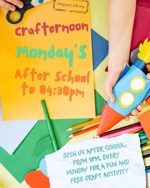 PenzanceHour's tweet image. Craft lovers, this is not a drill 📷
Crafternoon is returning, starting Monday 27th April!
Come along for a different craft each week - let us know your favourite craft below and we can see if we can work it in to the schedule 
#CornwallLibraries #PenzanceEvents #ComingSoon