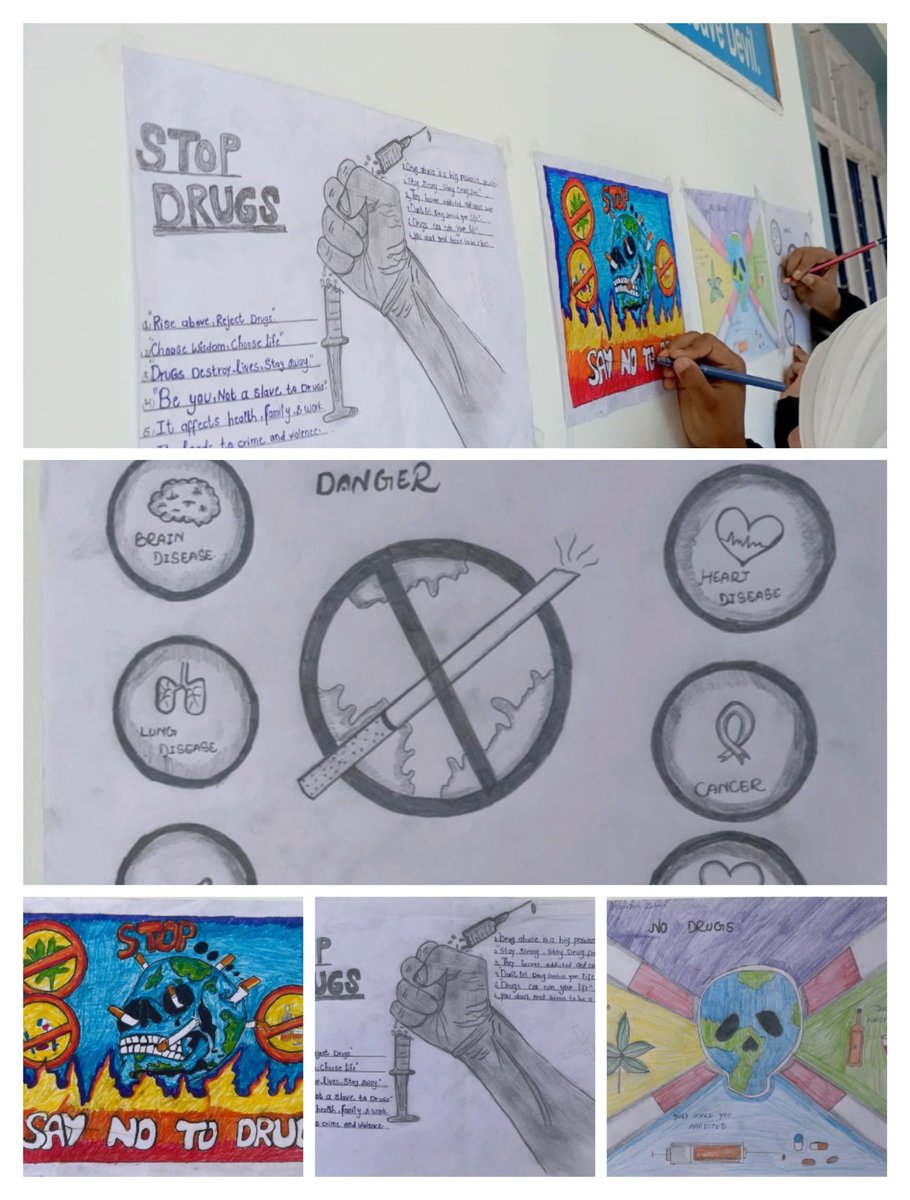 dicbandipora's tweet photo. GHSS Gadakhud holds wall painting on drug awareness under NMBA; students spread strong anti-drug message, reinforcing pledge for a drug-free society
#NashaMuktBharatAbhiyaan
#NashaMuktJammuKashmir
@PMOIndia @diprjk @OfficeOfLGJandK @CM_JnK @MSJEGOI @indukanwal
@NMBA_MSJE https://t.co/YeaSyiB0AX