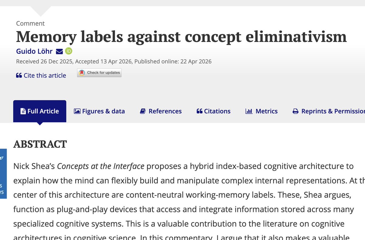 loehrgui's tweet photo. I was invited to write a commentary to Nick Shea's new book on concepts. Here it is! I elaborate on some of the philosophical insights of the book. 
https://t.co/nHHxBAL5x0 https://t.co/JRCoI3tP4t