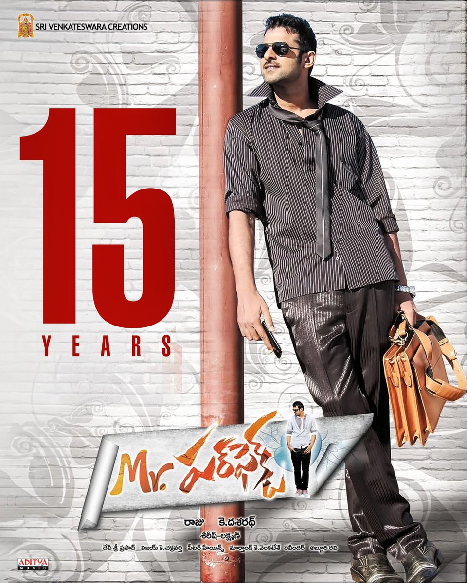 SVC_official's tweet photo. Some stories don’t age… they just feel right every time 💛
Felt then. Feels now. Will always.
15 Years of #MrPerfect

Celebrating our Rebel Star #Prabhas &amp; a timeless classic!

#15YearsOfMrPerfect

@directordasarad @ThisIsDSP @MsKajalAggarwal @taapsee @SVC_official @adityamusic https://t.co/EusSnJZXZK