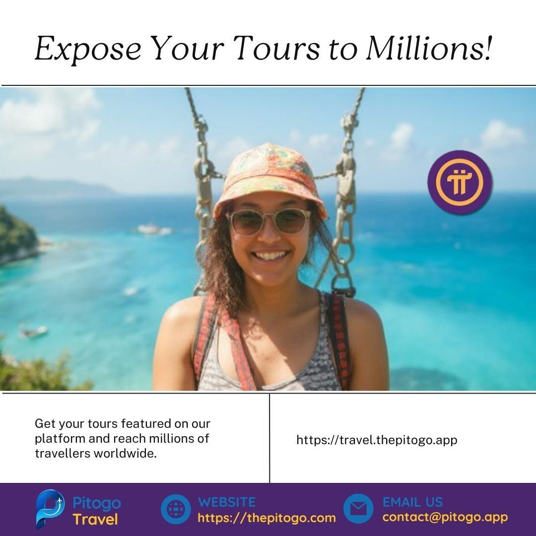 🌍 Travel Agencies, It’s Time to Go Global—The Pi Way 🚀

Your tours deserve more than limited exposure and high-friction platforms. With Pitogo Travel, you can showcase your tour packages to millions of pioneers worldwide—a fast-growing, highly engaged market actively looking