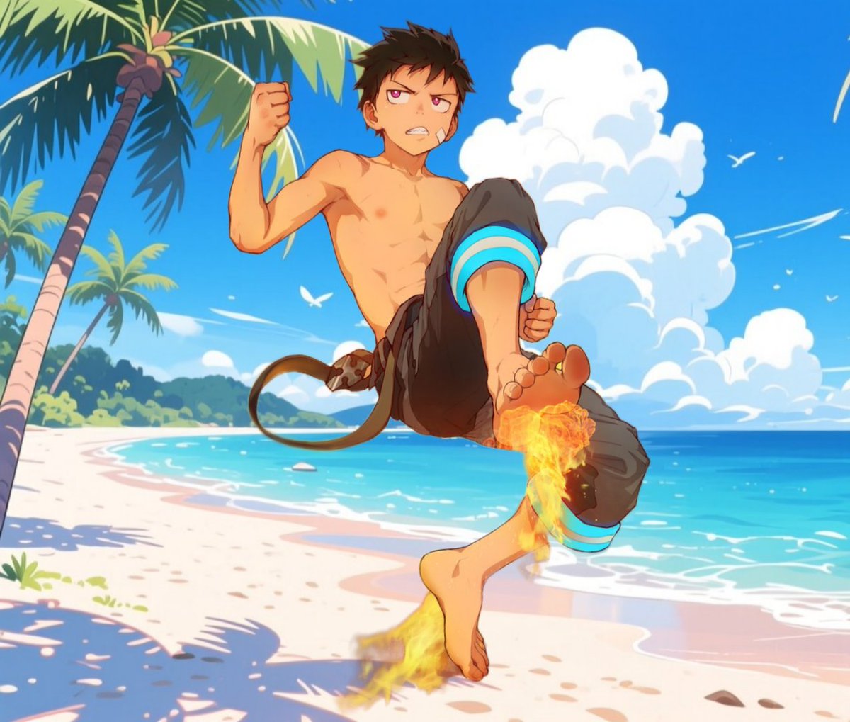 FLXMINGSMILE's tweet photo. Ya habéis visto a nuestro comandante, ¡ni siquiera en la playa hay un momento de descanso!

Ni aunque quiera irme a dar un buen baño... El deber es lo primero. 🔥 https://t.co/p0505FfCty