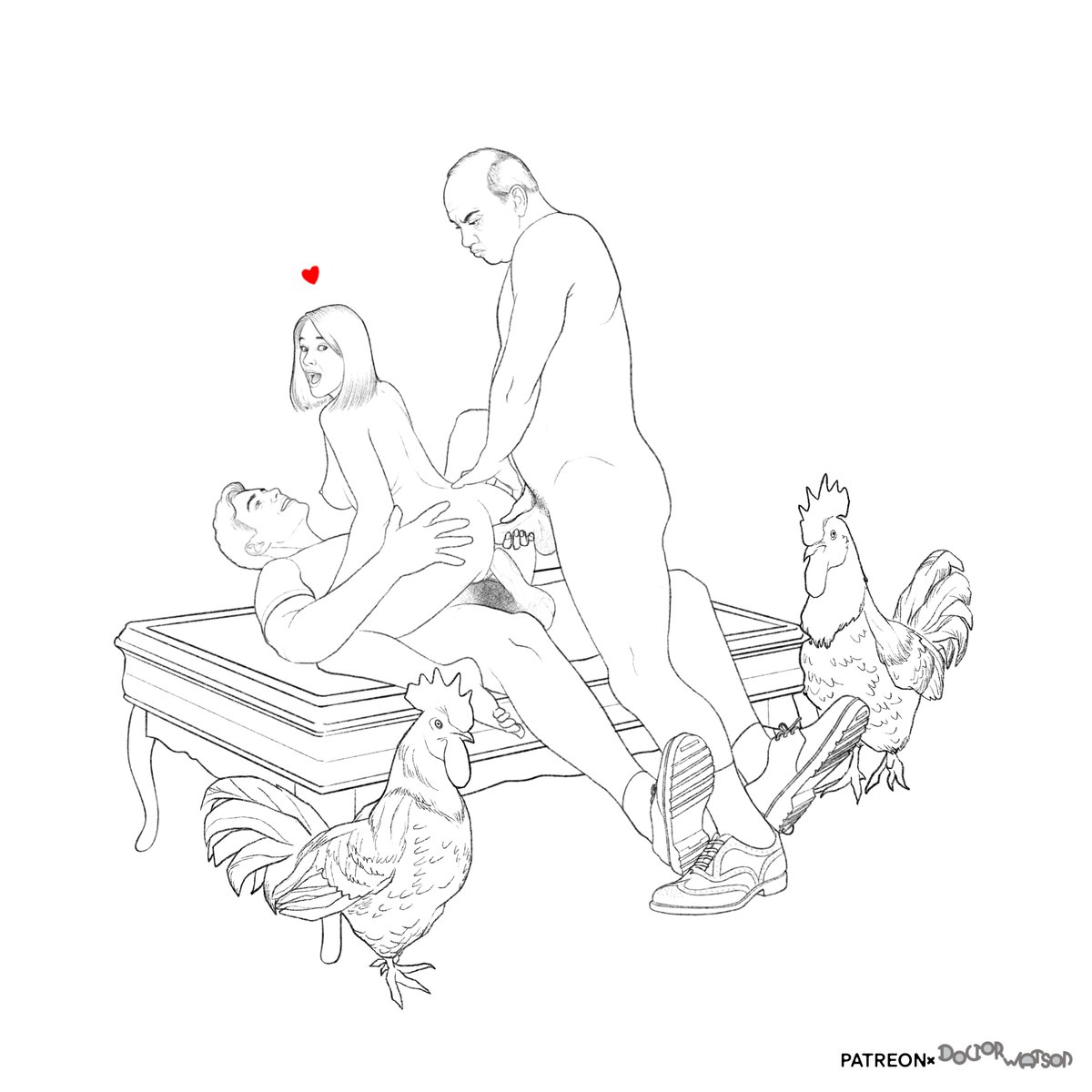 DrWatson1975's tweet photo. Jenny and Two Cocks

#drawing #art #eroticart #lewdart #nsfw #nsfwart #sketch https://t.co/LpvVe1IiCF