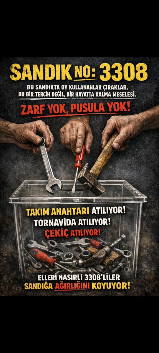 <a href="/csgbakanligi/">T.C. Çalışma ve Sosyal Güvenlik Bakanlığı</a> <a href="/isikhanvedat/">Prof. Dr. Vedat Işıkhan</a> <a href="/tvnet/">TVNET</a> 3308 yasa mağdurları yıllardır Çözüm Bekliyor sayın <a href="/isikhanvedat/">Prof. Dr. Vedat Işıkhan</a> <a href="/vedatbilgn/">Vedat Bilgin</a> 
Hak Hukuk ADALET İSTİYORUZ💯Çözüm <a href="/akbasogluemin/">Av. M.Emin AKBAŞOĞLU 🇹🇷</a> <a href="/MHP_Bilgi/">MHP</a>
 <a href="/RTErdogan/">Recep Tayyip Erdoğan</a> <a href="/Akparti/">AK Parti</a> <a href="/MhpTbmmGrubu/">MHP TBMM Grubu #MHP</a>
<a href="/MKalayci42/">Mustafa Kalaycı</a> <a href="/ifarukaksu/">İsmail Faruk Aksu</a>
<a href="/dbdevletbahceli/">Devlet Bahçeli</a>
<a href="/MhpTbmmGrubu/">MHP TBMM Grubu #MHP</a>

Muhalefet Göreve 
#StajyerÇırağıUnutanKaybeder