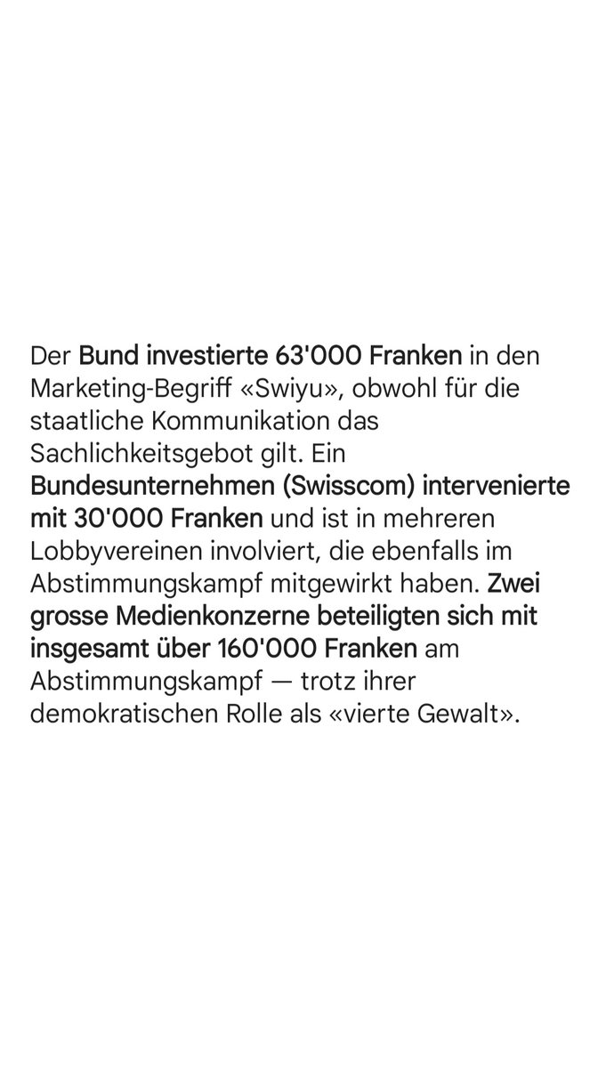 E_ID_GesetzNEIN's tweet image. 📝 #eID 

Das Referendumskomitee E‑ID‑Gesetz-NEIN begrüsst, dass das Bundesgericht mit dem heutigen Entscheid die Rolle der Transparenz in der Politikfinanzierung gestärkt hat, indem es die Wichtigkeit des Transparenzregisters anerkennt. Gleichzeitig hat es jedoch den