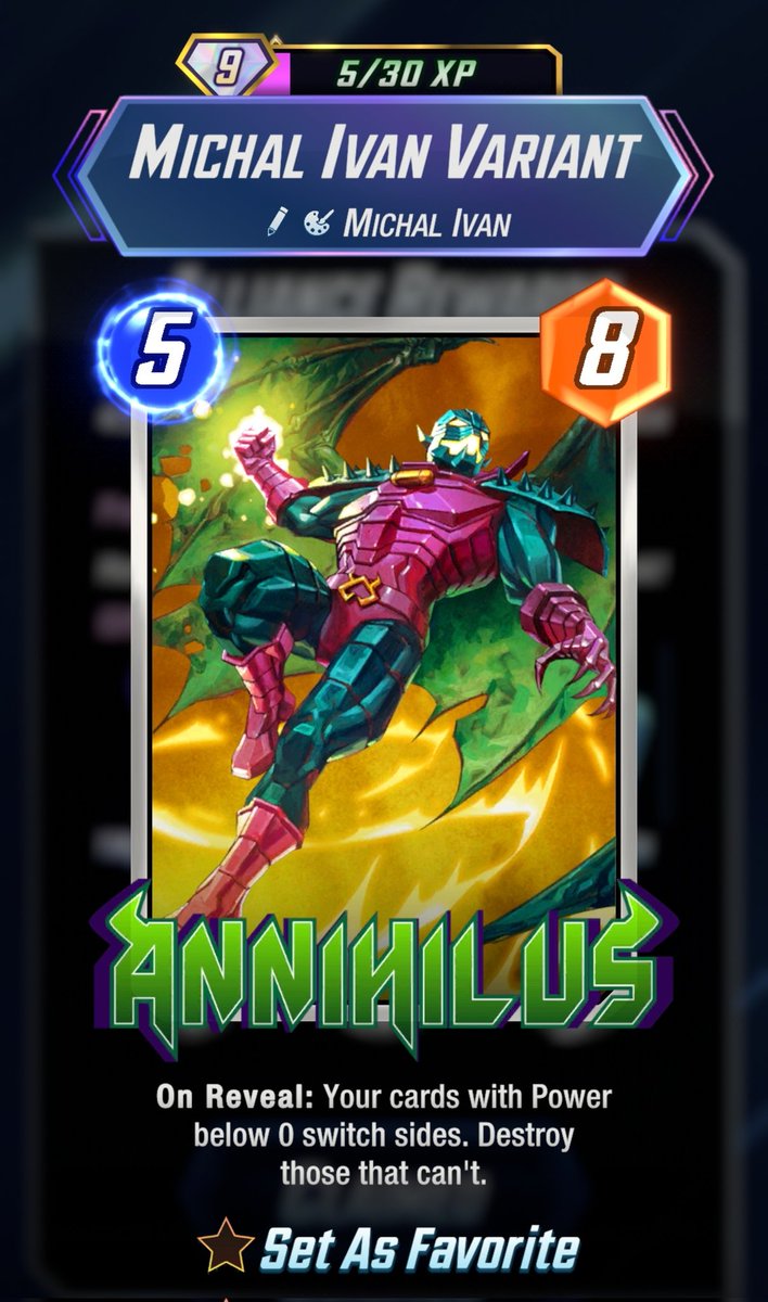 VISIONIXD's tweet photo. Weekly Alliance Premium Variant Reward! Straight HEAT! 🔥
What did you guys get this week? #marvel #marvelsnap #annihilus https://t.co/CSik8OAwx6
