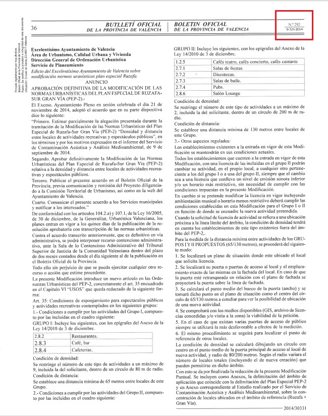 RussafaD's tweet photo. DE FALSA ZAS A FARSA: ¿SUSPENSIÓN DE TITULOS Y LICENCIAS EN RUZAFA?
En 2014 se limitó la apertura de más locales en Ruzafa (y habían 303), sin incluir GV Germanías, es el conocido como PEP2
En 2026 hay más de 360, algunos ejerciendo sin licencia a pesar de https://t.co/uwISeTbH7K https://t.co/LGss1YQALo