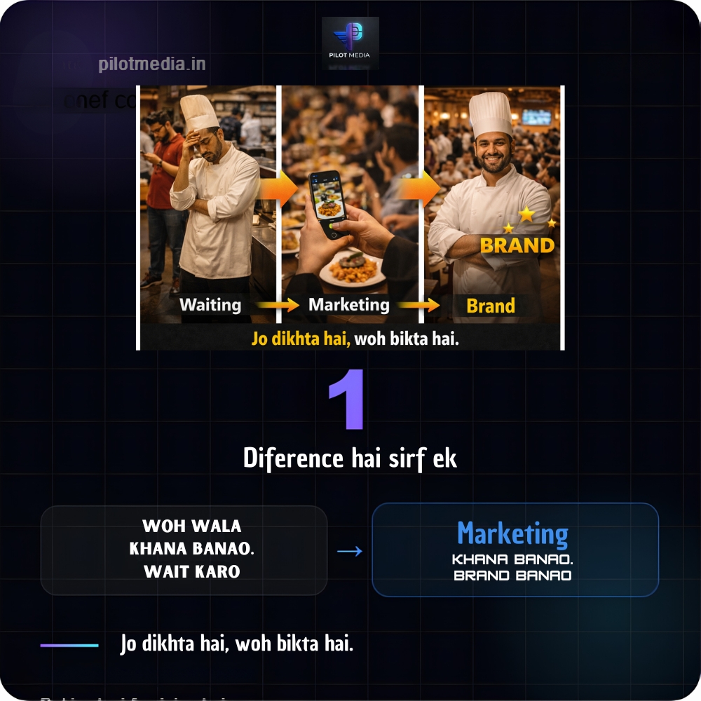 PilotMedia1's tweet image. Same food. Same chef. Phir bhi ek khaali, ek packed. 👀
Difference sirf ek hai — Marketing.
Aapka restaurant kaunsi side pe hai? Comment karo 👇
📲 Free consult ke liye DM karo — pilotmedia.in
#RestaurantMarketing #DigitalMarketing  #FoodBusiness #MarketingTips r