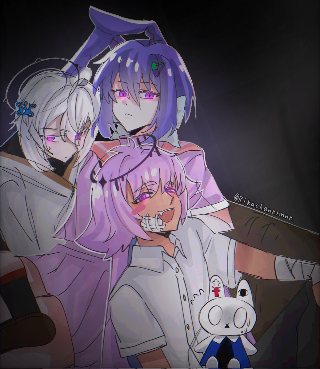 RikaaChannnnnn_'s tweet photo. Three null ~👀🟣 
#null #WonderEnd0 #fanart #lunime #moka #shiro #alan #rabi #art https://t.co/xh9dLRYE2Q