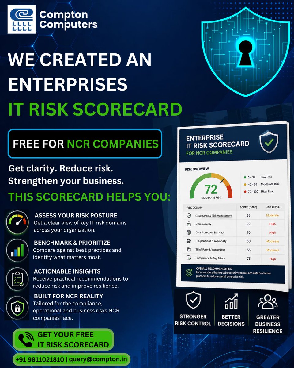 ⚠️ Most IT risks are invisible… until they cost you.

We’ve created a FREE IT Risk Scorecard to help NCR businesses:

🔍 Understand their risk level
📊 Benchmark IT performance
🔐 Strengthen security &amp; compliance
💼 Trusted by enterprises. Built for real business challenges.
