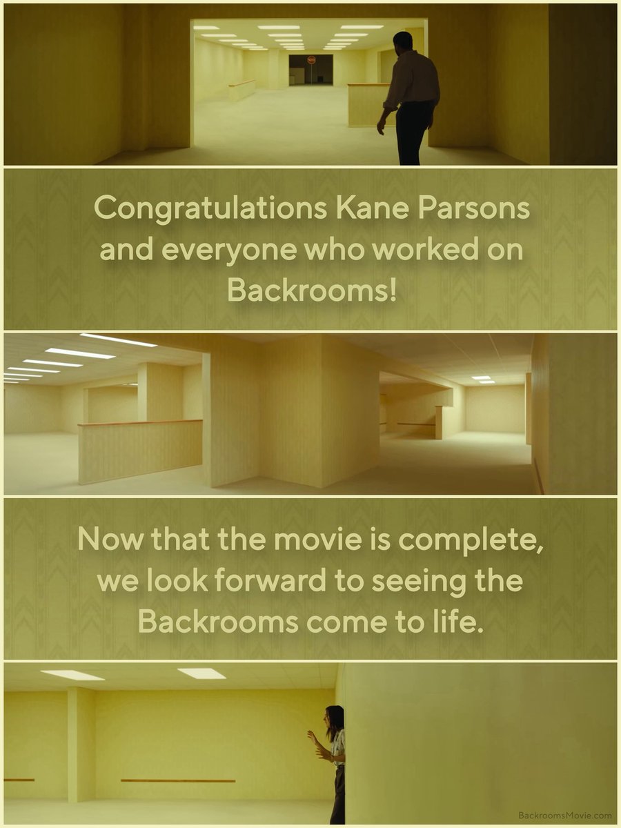 backroomsonline's tweet image. Congratulations to Kane Parsons and everyone involved with Backrooms on the movie being completed! 💛💛

#backrooms #backroomsmovie #a24