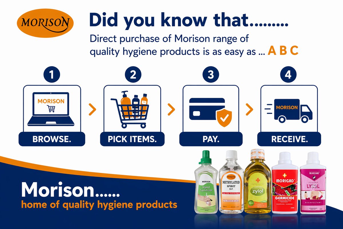 Morisonindustr1's tweet image. Need hygiene products fast? 👀

Browse ✅
Pick ✅
Pay ✅
Receive ✅

Shop trusted Morison products online today.

🛒 morisonplc.ng

#ShopOnline #MorisonIndustriesPlc #NigeriaBusiness