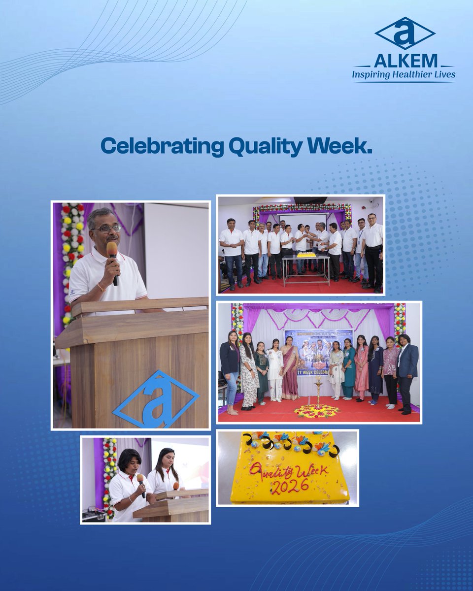 Alkem_Lab's tweet photo. Quality Week 2026 at our API plant brought teams together through pledges, trainings, GMP exams and fun competitions. Great participation, strong energy, and a shared commitment to quality. Kudos to all the winners and team. 
#QualityWeek #Alkem #InspiringHealthierLives https://t.co/NROCve7XQJ