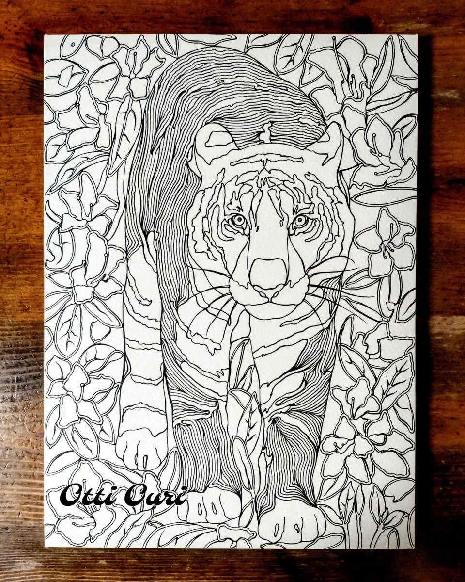 ツツジと、トラ🐯
途中経過です
F4号
The Azalea and the Tiger🐯
Work in progress🖊️🖍️🎨
F4 size
#OttiOuri #art