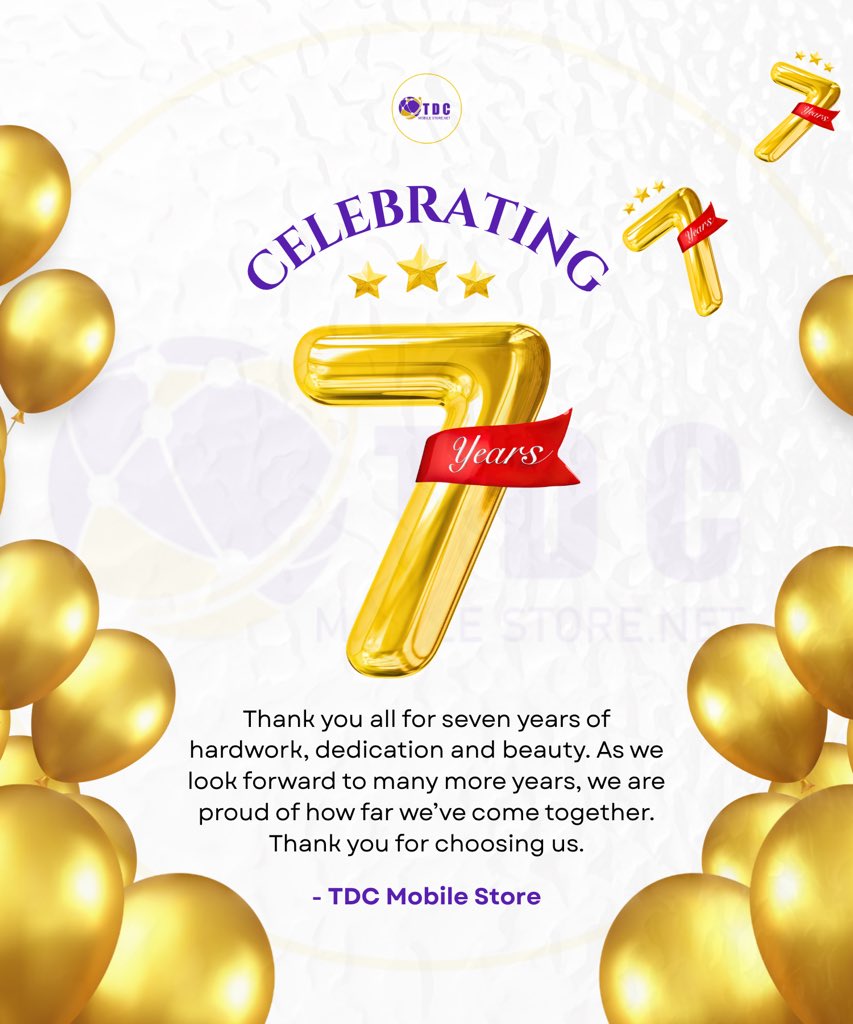 Seven years of God’s goodness 🥹

Happy Anniversary TDC MOBILE STORE🥹🥳🥳🥳

#7yearsanniversary #tdcmobilestore #tdc468 #godisgood #fyp