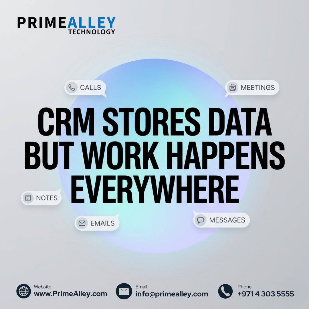 PrimeAlley's tweet image. A CRM manages data, but your business runs across calls, messages, and meetings.  

It’s time to move beyond disconnected systems.  

👉 Work smarter with a complete business workspace.  

#DigitalWorkspace #BusinessEfficiency #CRM #Productivity #PrimeAlleyWorkspace