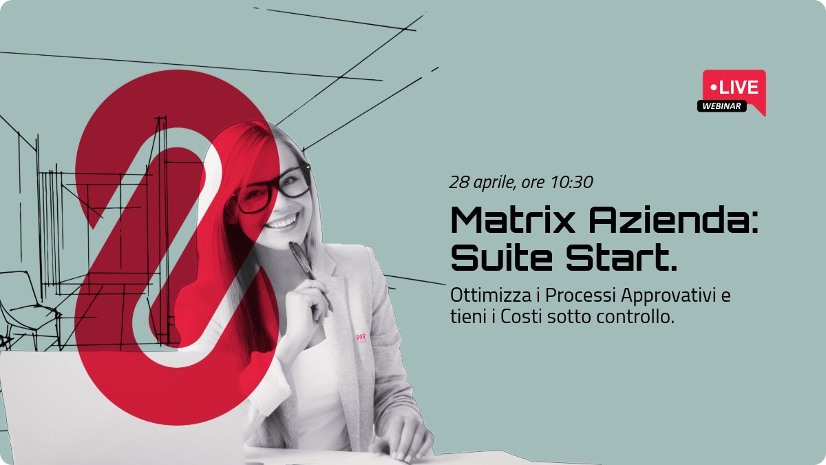 888SP's tweet photo. Vuoi ottimizzare i processi approvativi e tenere i costi sotto controllo? Partecipa al webinar gratuito su #MatrixAzienda Suite Standard e scopri come ottenere una visione chiara e completa di entrate, uscite e impegni. 
Iscriviti!👇
https://t.co/fBEkNB2liV
Info: webinar@888sp.it https://t.co/ykpM3ZGf40