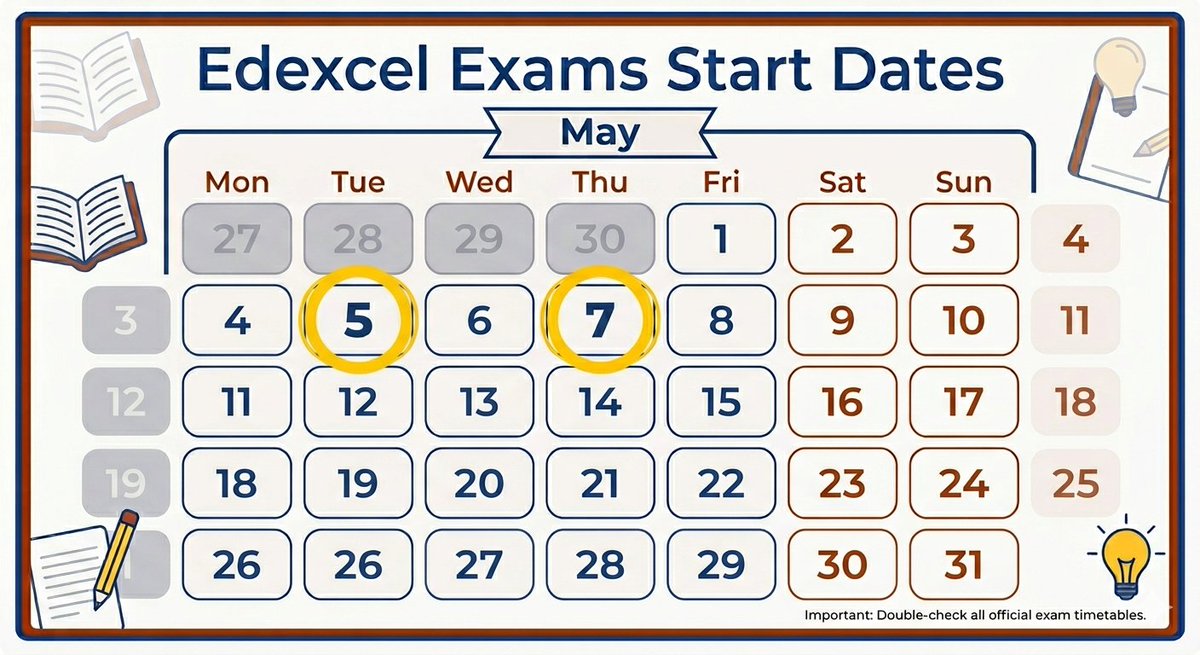 skolatisworld's tweet image. 📢 Edexcel June 2026

📍 Key Dates:
May 05, 2026: International AS&amp;amp;A Level exams begin
May 07, 2026: International GCSE exams begin

Are you ready to score top grades?

Take your A* assessment here: 📈 skolatis.com/assessment/

#Edexcel #IAL #IGCSE #Skolatis #June2026