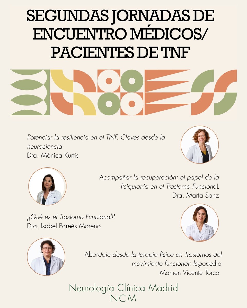 NeurologiaHRI's tweet image. icoma.eus/events/encuent…

#TNF #TrastornoNeurológicoFuncional #UnidaddeTrastornoNeurológicoFuncional #EncuentroPacientesMédicos #AsociaciónEspañolaTNF #UnidadMultidisciplinar #NeurologíaClínicaMadrid #NCM