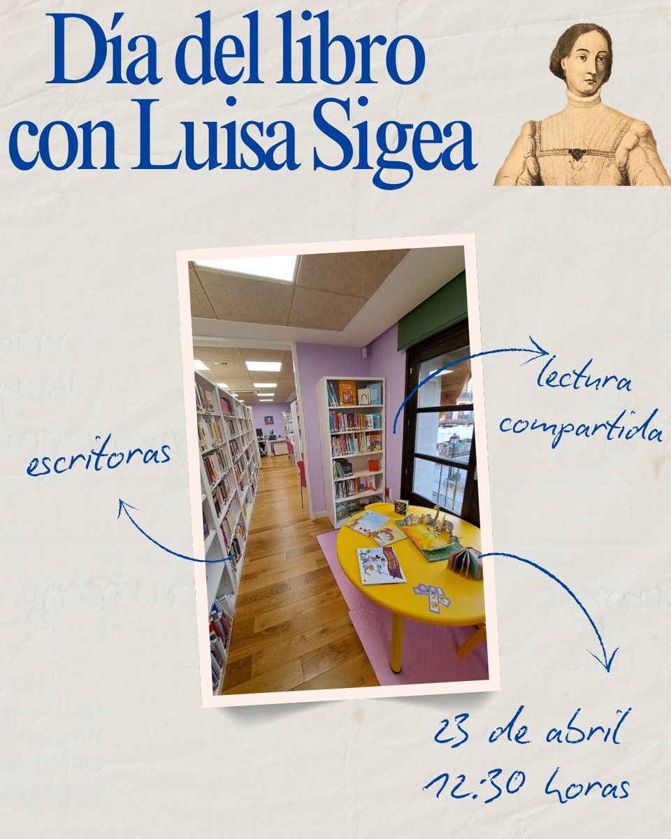 BiblioLSigea's tweet photo. 📚 Día del Libro 2026: lectura compartida. Ven por la mañana y a las 12:30 h ¡Te esperamos! 💜
#diadelibro2026 #diadelibroCLM #escritoras #bibliotecaespecializada #igualdaddegénero https://t.co/JIR16o8b0o