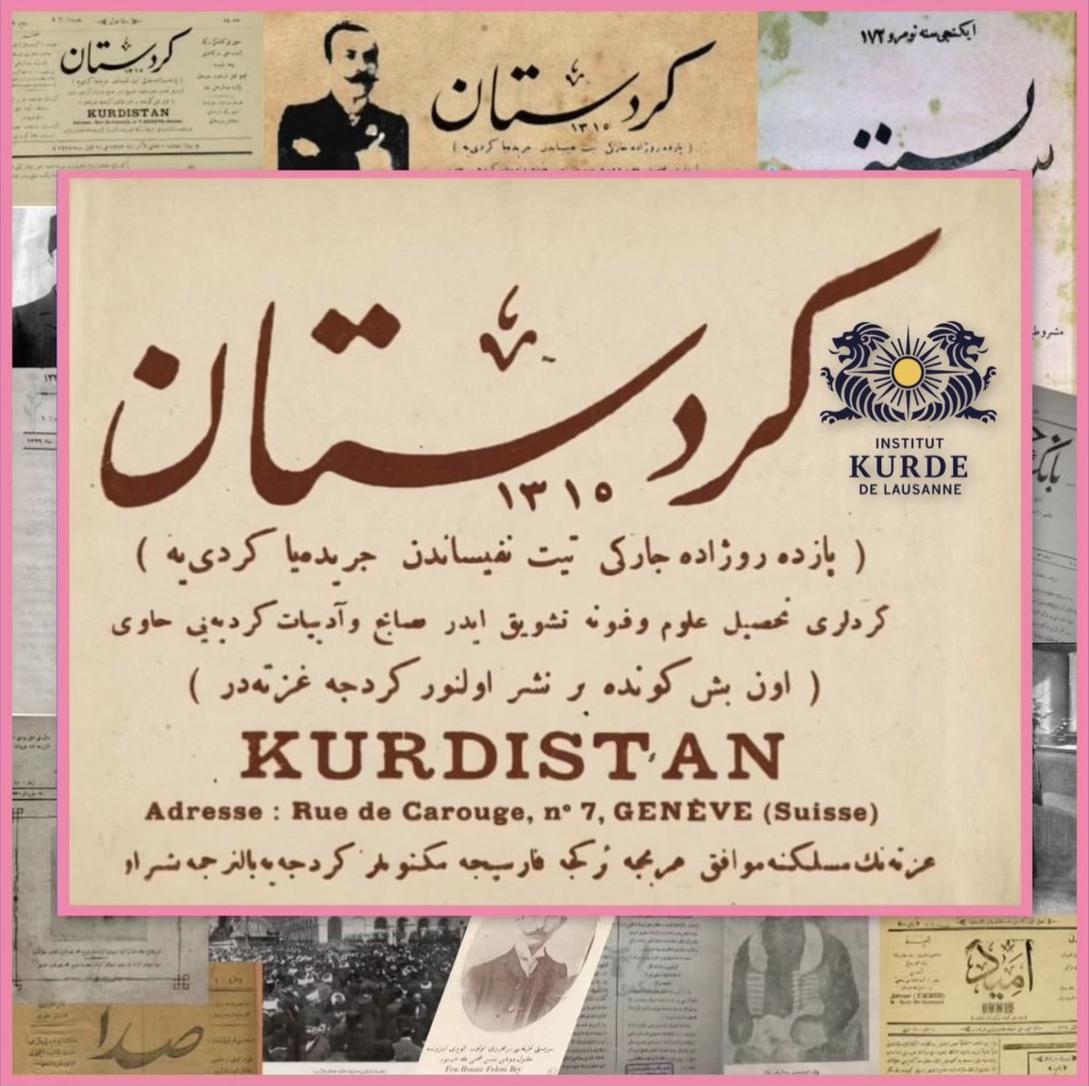 Rojnamegerîya Kurdî, di 22yê Nîsana 1898an de, 128 sal berê, bi rojnameya Kurdistanê dest pê kir.

Rojname, destpêkê li Misrê piştre li Swîsreyê hat çapkirin.

Bi vê sedemê, em Mîqdad Mîdhad Bedirxan û Evdirehman Bedirxan bi şanazî bi bîr tînin.

Pîroz e, roja rojnamegerîya