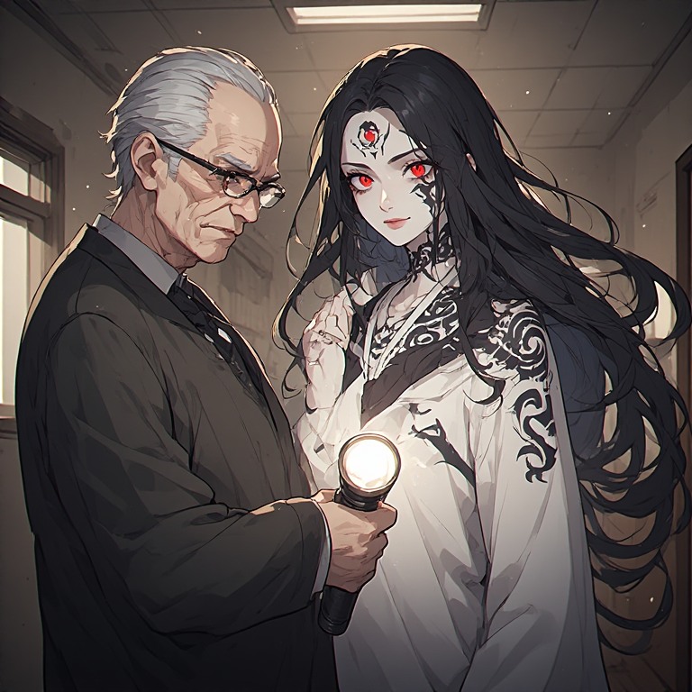 cinescopio0856's tweet image. #ia #spirits #girl #oldman #darkness