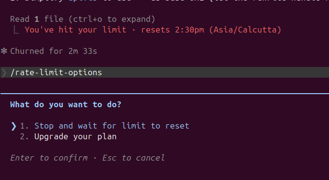 DrAIExpert's tweet photo. Finally found a tool that can't keep up with my copy-pasting speed. 2:30 PM reset? I guess I’ll go learn how to actually code for an hour. https://t.co/oUP44St4lw