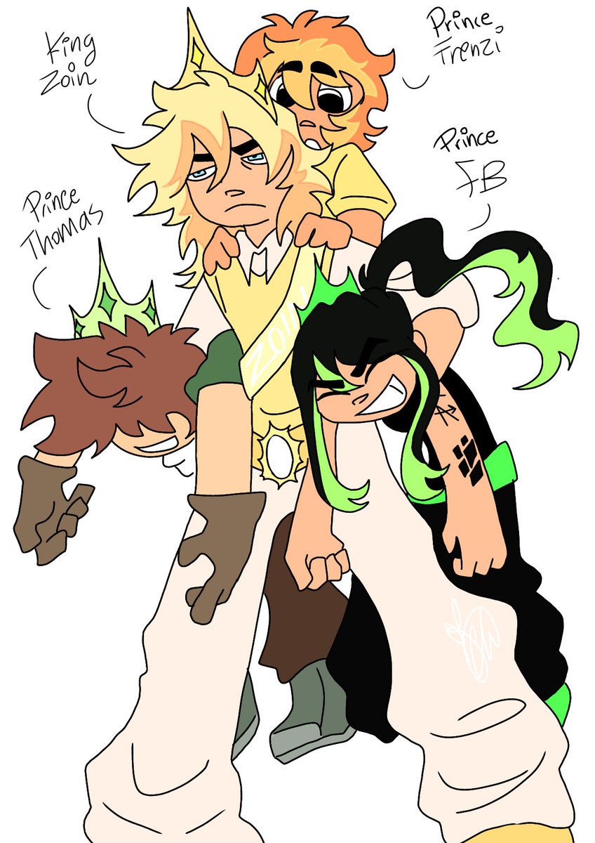 its_QUEEENY's tweet image. Angry King carries his stupid friends + child🍿
#digitalart #drawingart #art #royalAU