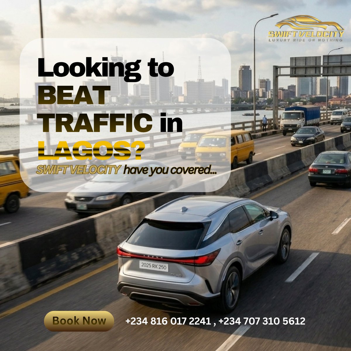 Swiftvelocity_'s tweet photo. Tired of sitting in traffic or planning stressful city-to-city trips in Lagos? Move smarter with Swift Velocity 🚗📷 📷#LagosTraffic #LuxuryRide #CarRentalLagos #SwiftVelocity #CityToCity #TravelSmart #TrendyolSüperLig https://t.co/TLN0AHQogo
